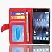 Produktbild Cadorabo Hülle für Nokia 3 2017 in Inferno ROT  Handyhülle mit Magnetverschluss und 3 Kartenfächern  Case Cover Schutzhülle Etui Tasche Book Klapp Style