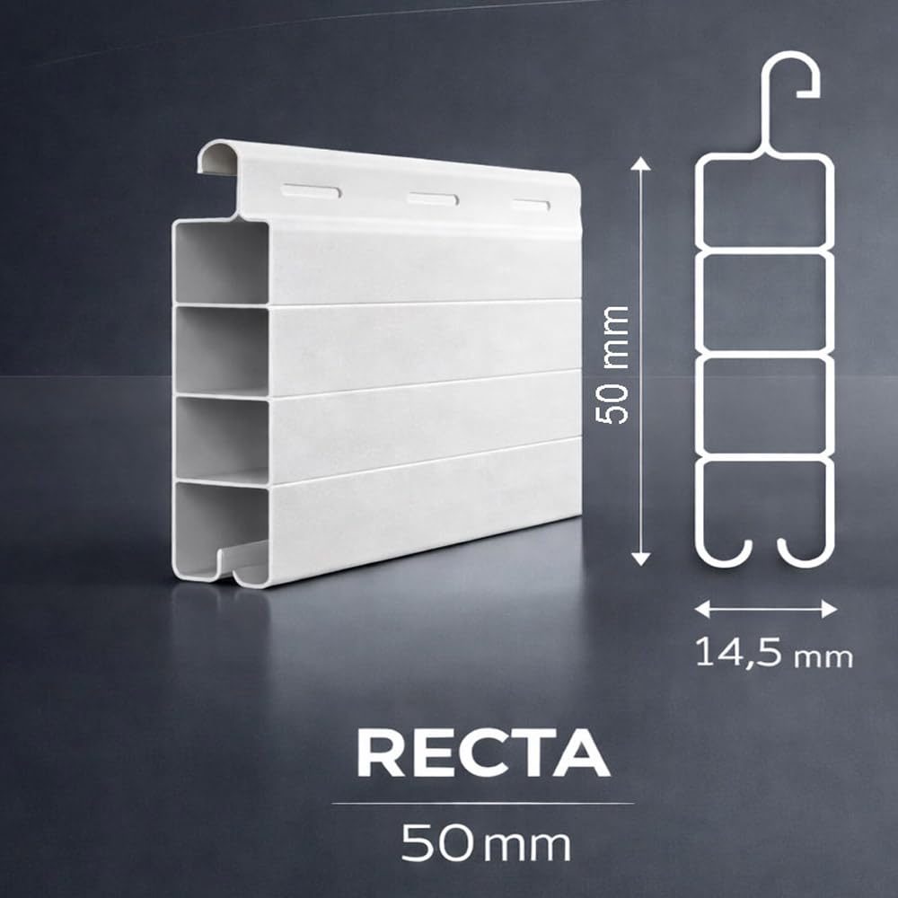 Persiana Enrollable de PVC | Lama Recta 50mm | Corte a Medida | Pertoni Tende (Alto 120cm x 140cm Ancho)