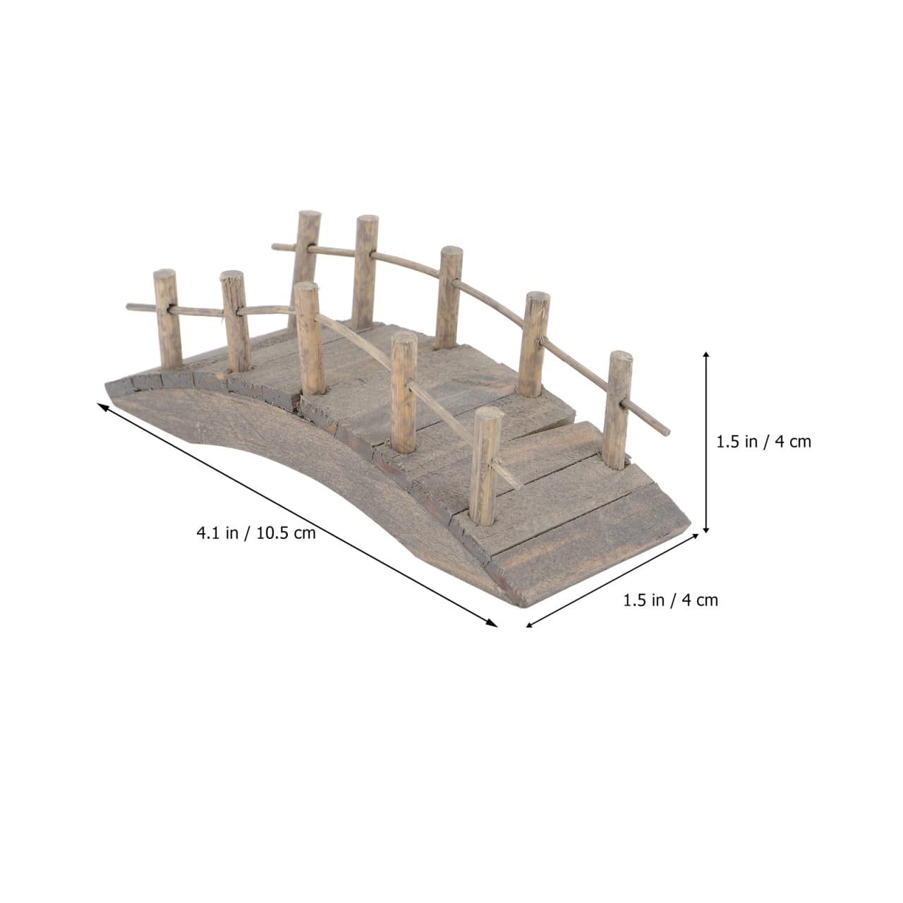 Hemoton Puente de Madera para jardín en Miniatura, diseño de Hada, 10 cm