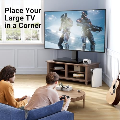 Perlesmith PSTVS02 Swivel Universal Tv Stand For 37-65,70,75 Inch Lcd Oled Flat/Curved Screen Tvs-Height Adjustable Table Top Center Tv Stand thumb #6
