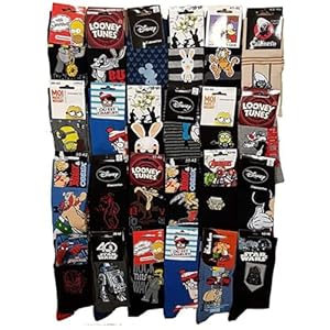 Disney Socks And Underwear - Chaussettes Licence fantaisie en Coton Vendu en Pack Surprise -Assortiment modèles photos selon arrivages- Pack de 6 Paires 43/46