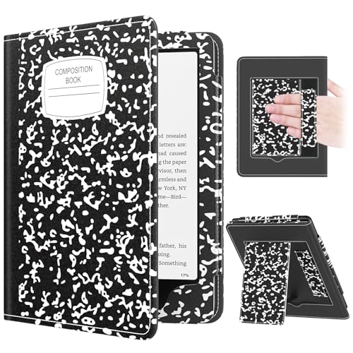 Image of MoKo Case for 7 inch /6.8 inch Kindle Paperwhite(12th /11th Gen-2024 /2021) and Kindle Paperwhite Signature Edition,Slim PU Shell Cover Case with Auto-Wake /Sleep for Kindle Paperwhite 2024, Notebook Black