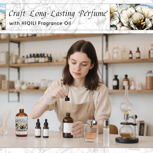 Image of HIQILI Gardenia Fragrance Oil, DIY Women Perfume & Body Spray - 5.07 Fl Oz | Add to Essential Oil Diffuser, DIY Candle & Soap, Long-Lasting Floral Scent, Pet Safe, Graduated Dropper Included