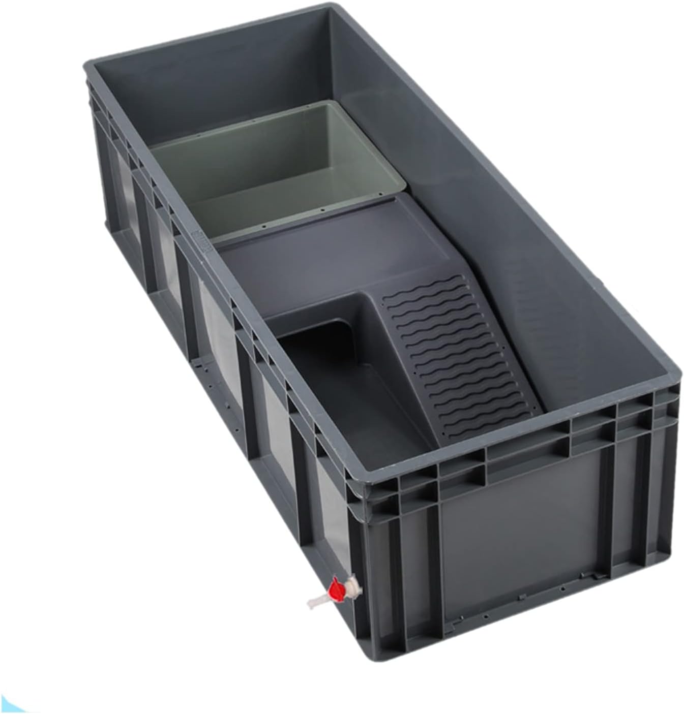 Turtle Tank Big Tortoise Tank With Terrace Aquarium Household Tortoise Box Plastic Tortoise Basin Fish Tank Tortoise Villa Aquarium Aquarium Pet Accessories ( Color : Black )