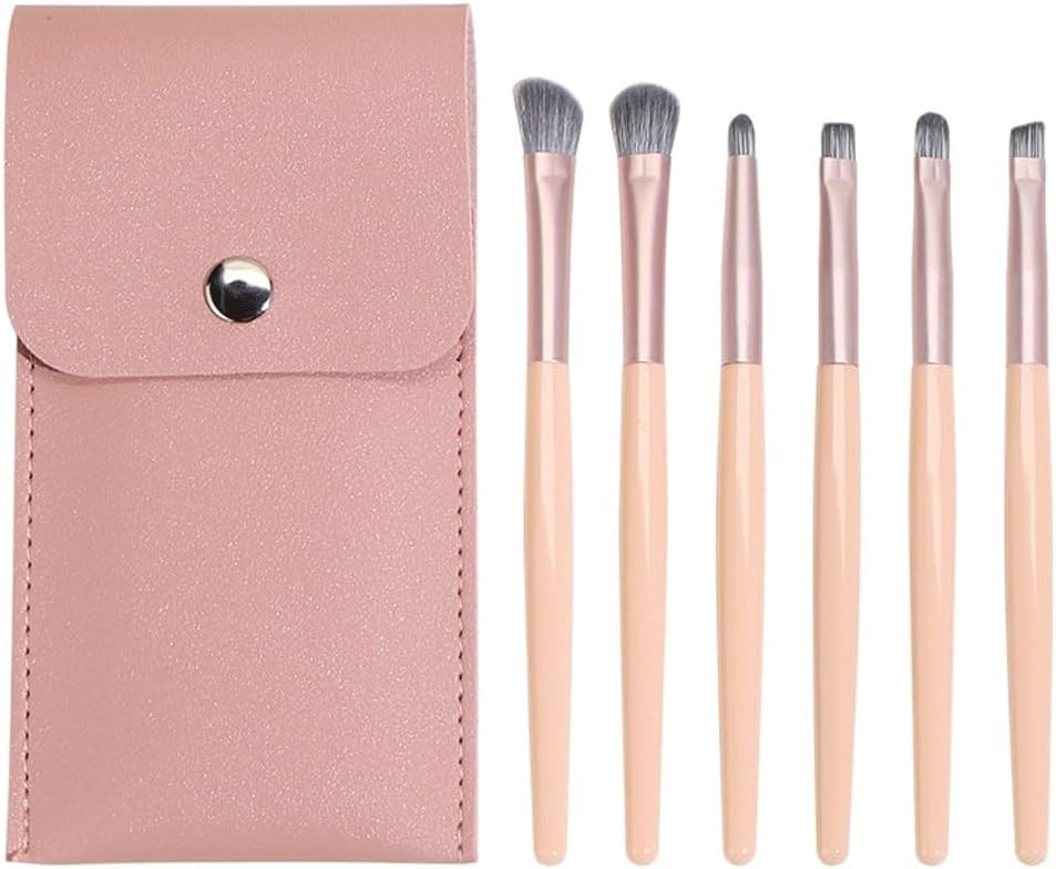 Set di 6 Pennelli per Cosmetici, Portatile, con Ombretto, Pennello per Sopracciglia, Strumento per Il Trucco degli Occhi,D-6pcs