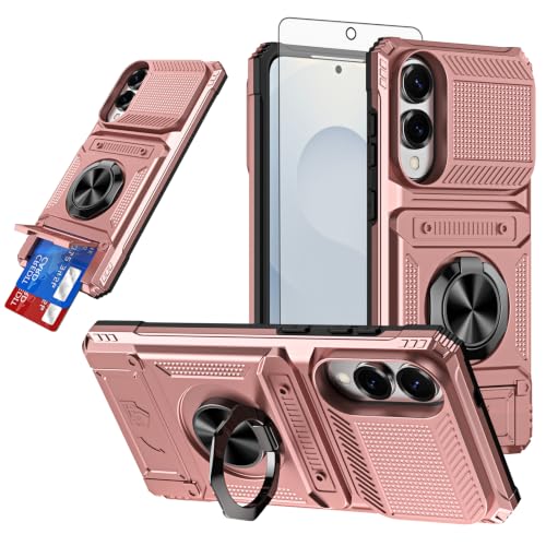 Furiet Phone Case for Samsung Galaxy S25 Edge Card Slot Women Men Rose Gold