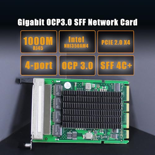 GLOTRENDS ST7397 Tarjeta de Red de Servidor con 4 Puertos Gigabit RJ45 y Controlador Intel I350-AM4 miniatura 2
