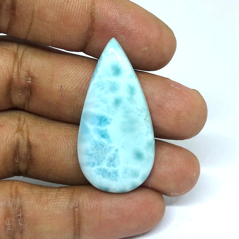 Larimar pour bricolage bijoux pierre naturelle forme poire cabochon - 2
