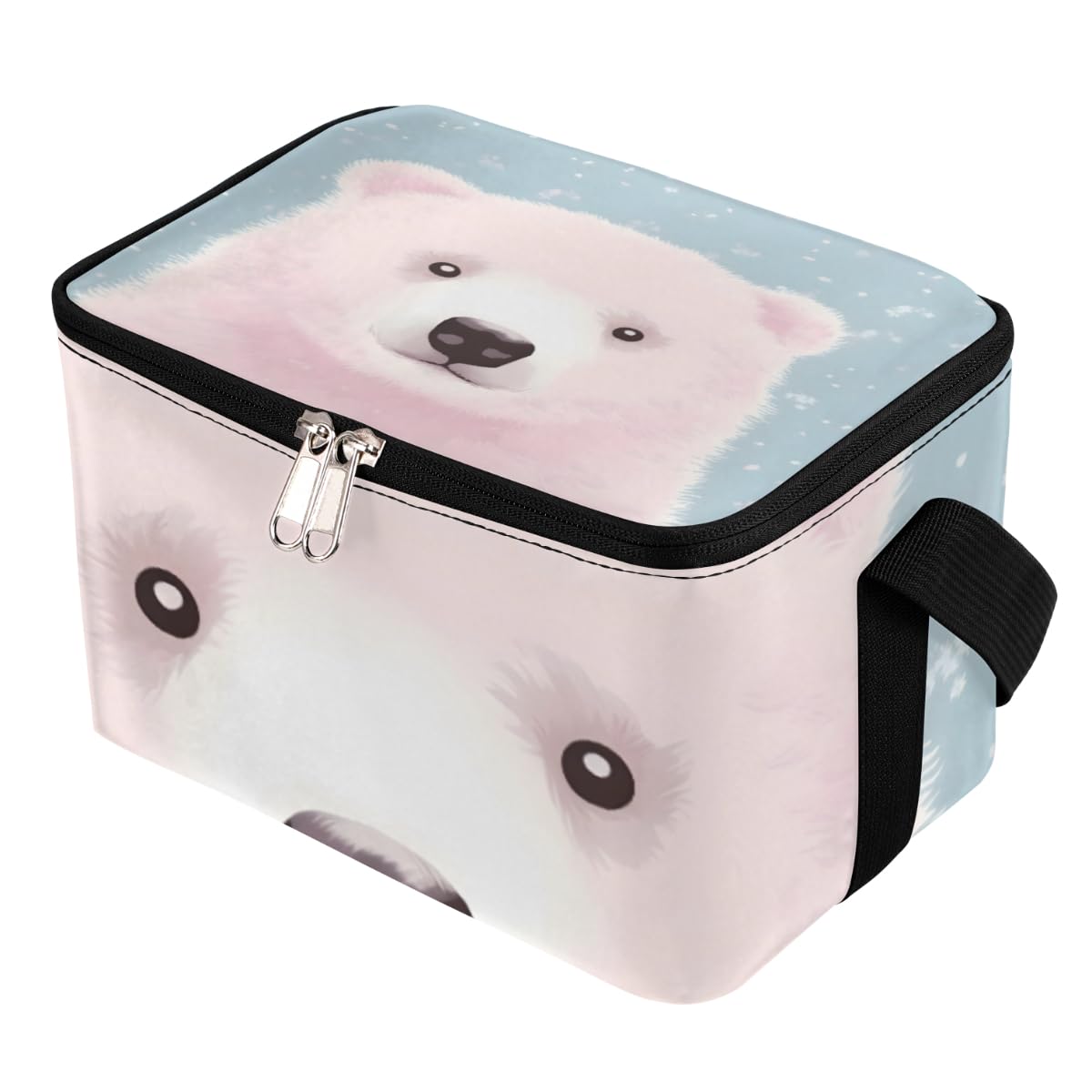 GzLeyigou Lunch Bags for Women Men 9 Cans,Bear Hot & Cold Food Delivery Bag Insulated Grocery Bag Insulated Lunch Box Cartoon Bear Cooler Bag for Office Work Picnic Beach