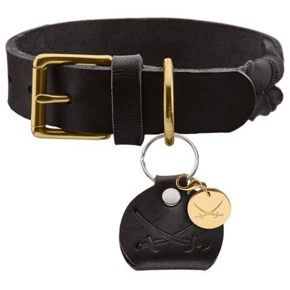 HUNTER66845 Sansibar Solid Dog Collar Braided Leather Robust Elegant 40 cm Black
