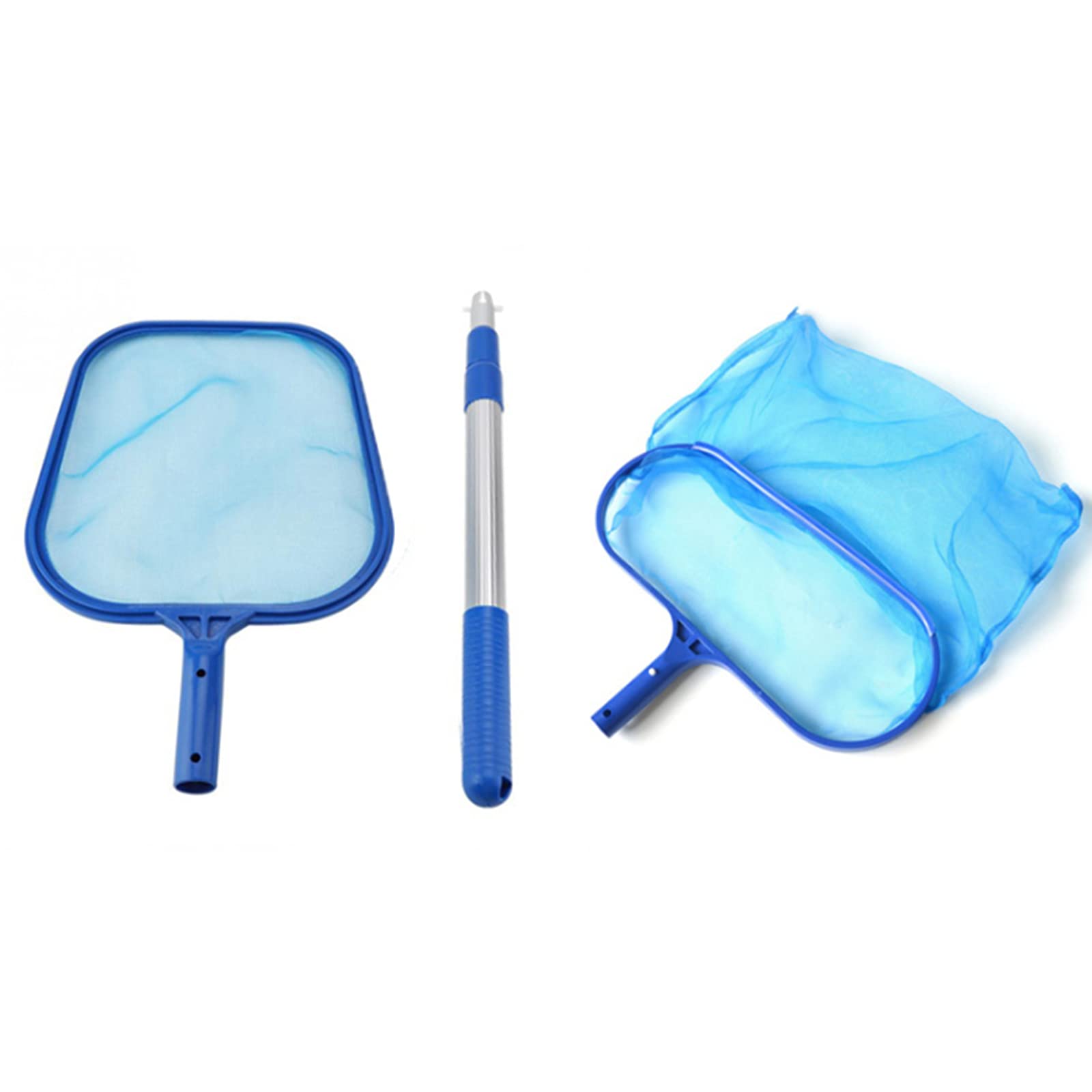 Kit per Piscina Asta per Retino, Retina Raccogli Foglie Pool Mesh Net Net Cleaning Tool, con Asta Lunga 122cm Asta Telescopica
