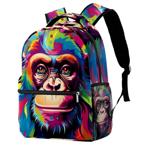 Sac à dos de voyage anti-fuite avec porte-bouteille motif singe