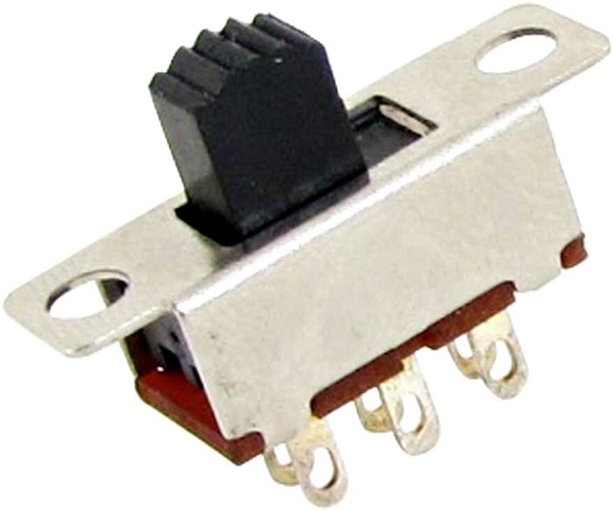KSOL 10 Pcs 2 Position DPDT 2P2T Panel Mount Vertical Slide Switch 6 Pin 0.5A 50V DC