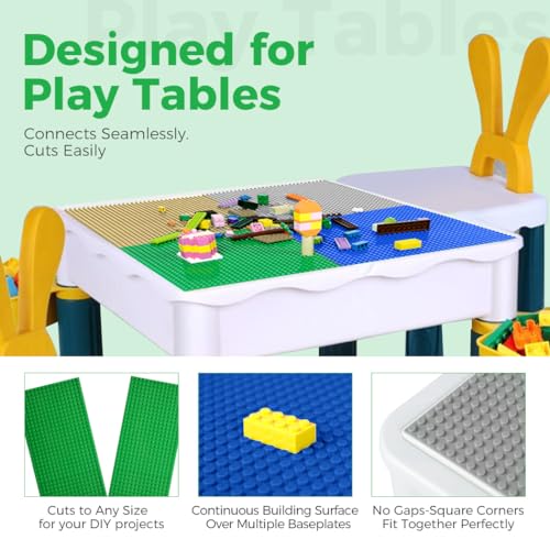 Image of Classic Baseplates Building Plates-10 inch x 10 inch Building Boards,100% Compatible with All Major Brands and Activity Table, Creative Platforms Mats for Toy Bricks (Sand Green Gray Blue, 16 Pack)