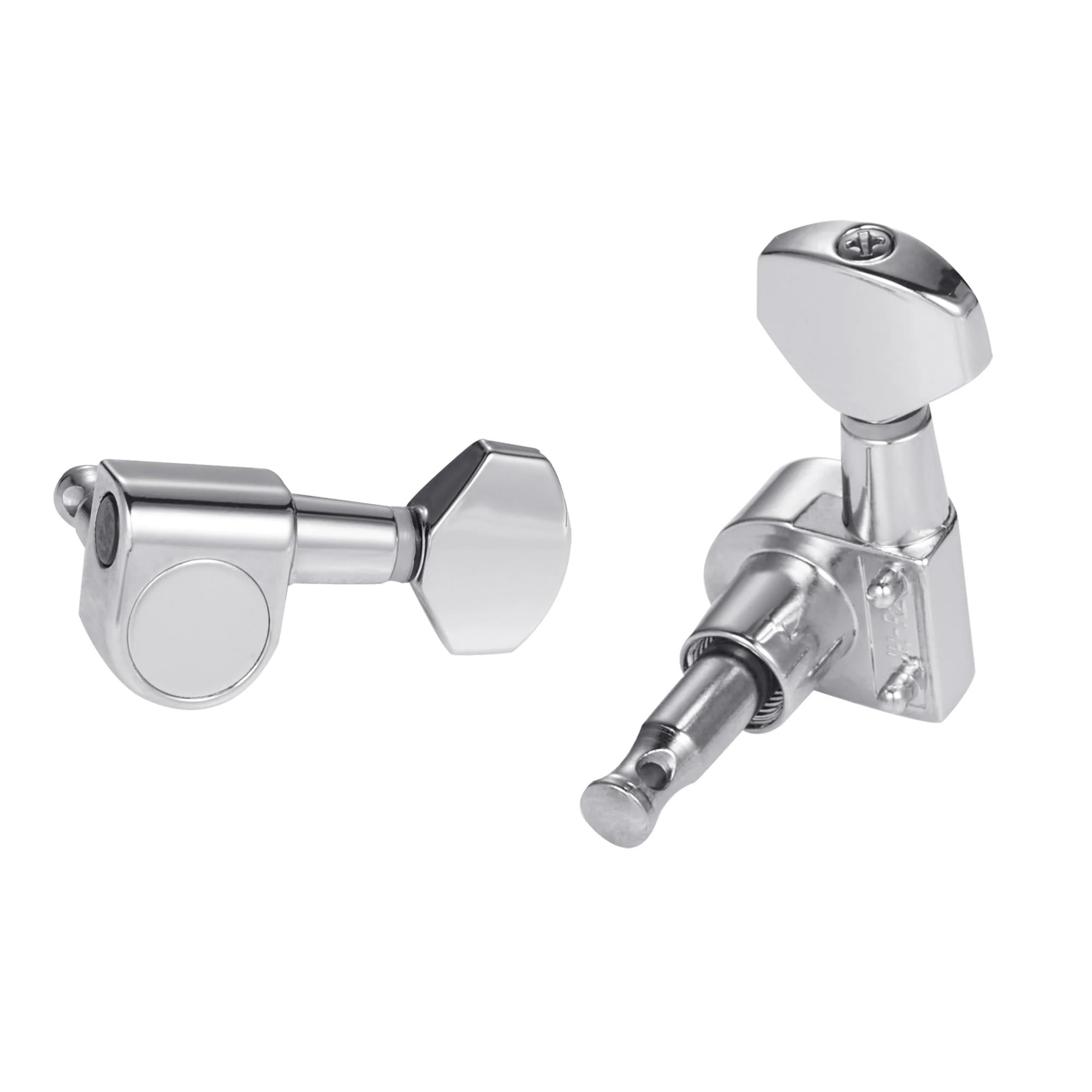 Guitar String Tuning Pegs 6 Inline Guitar 2 Pin Tuners Tuning Keys Pegs Machine Heads(Silver,1)