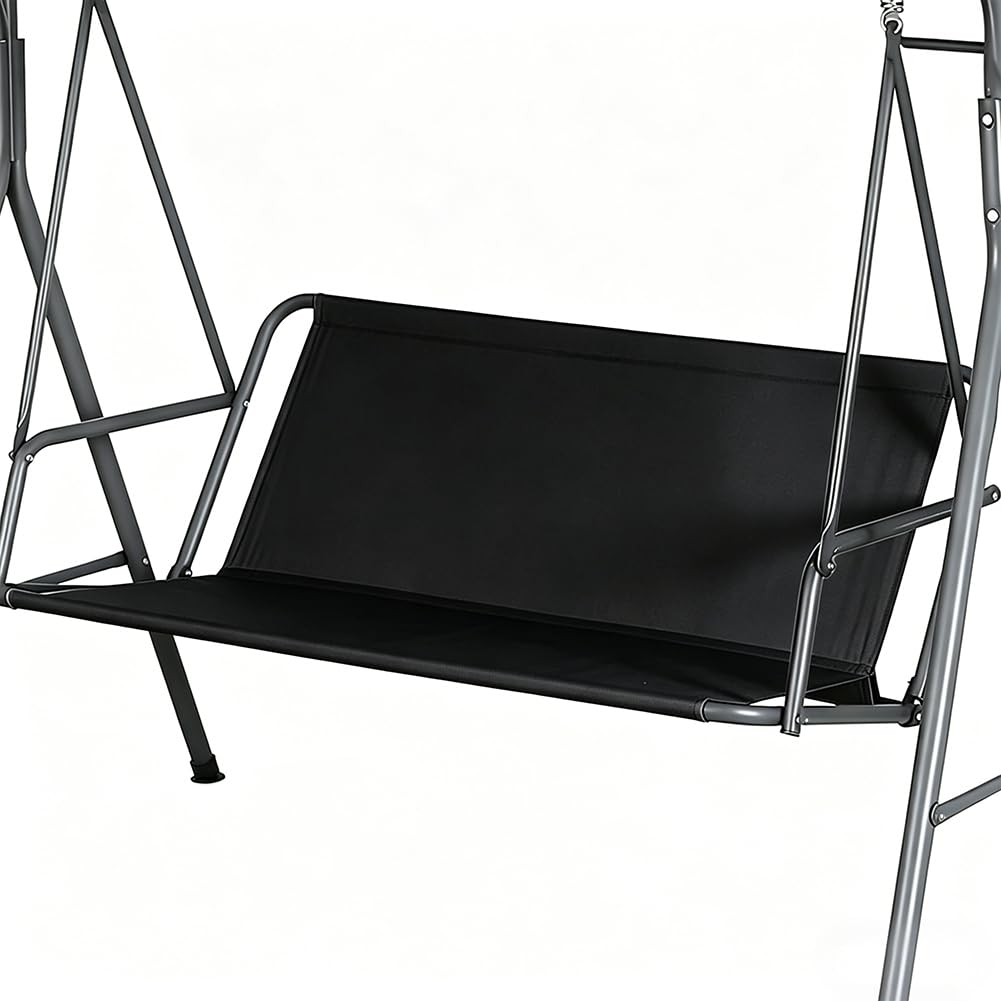 Coussin balancelle imperméable noir en tissu Oxford pour siège de jardin