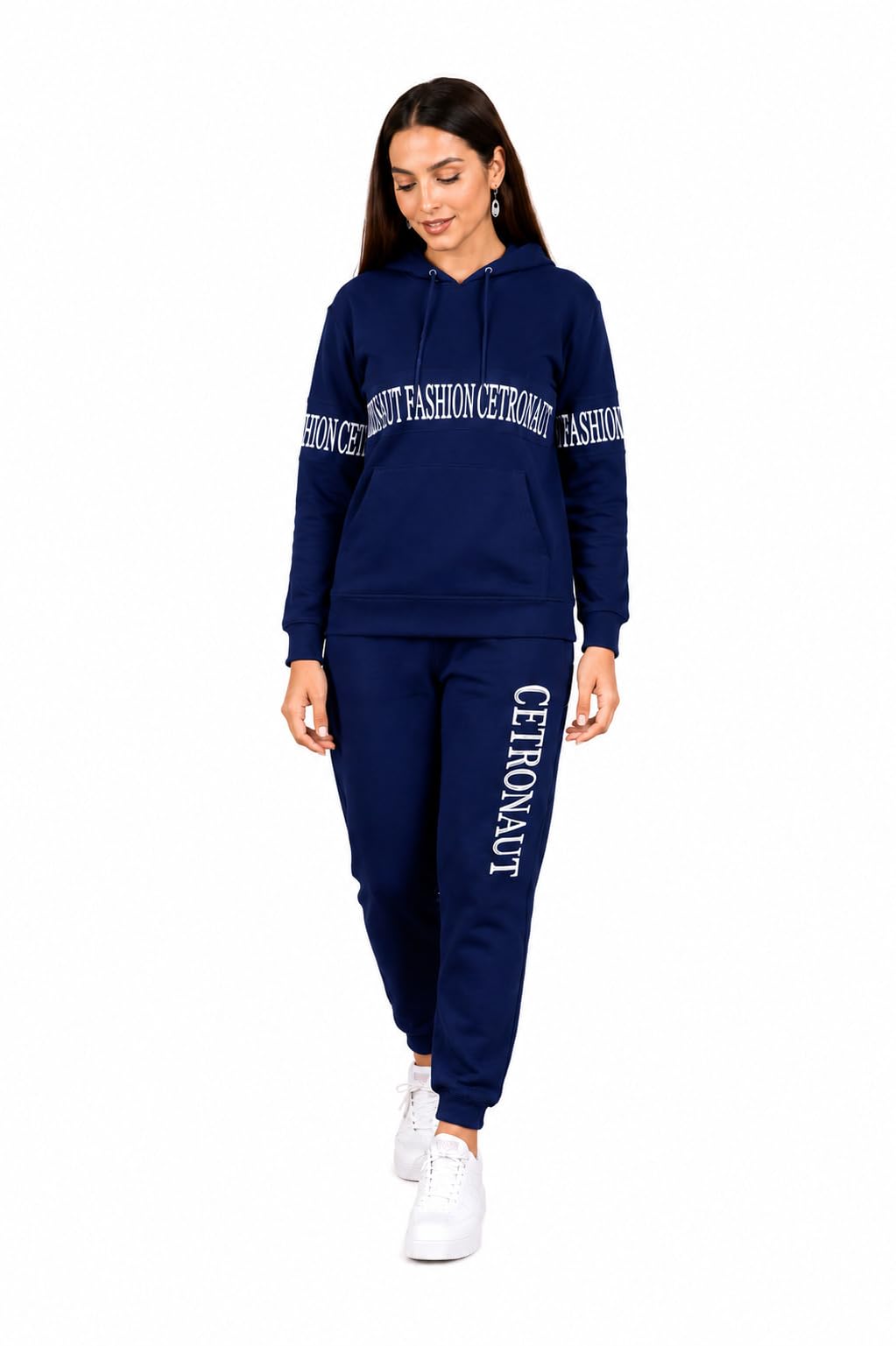 FF-Women Solid Hooded Knitted Long Sleeves Printed Tracksuit-92-image-42