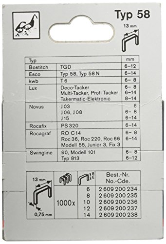 Bosch 2609200235 Agrafe à fil fin de type 58 13 x 0 75 x 8 mm 1000 pièces - vue 4