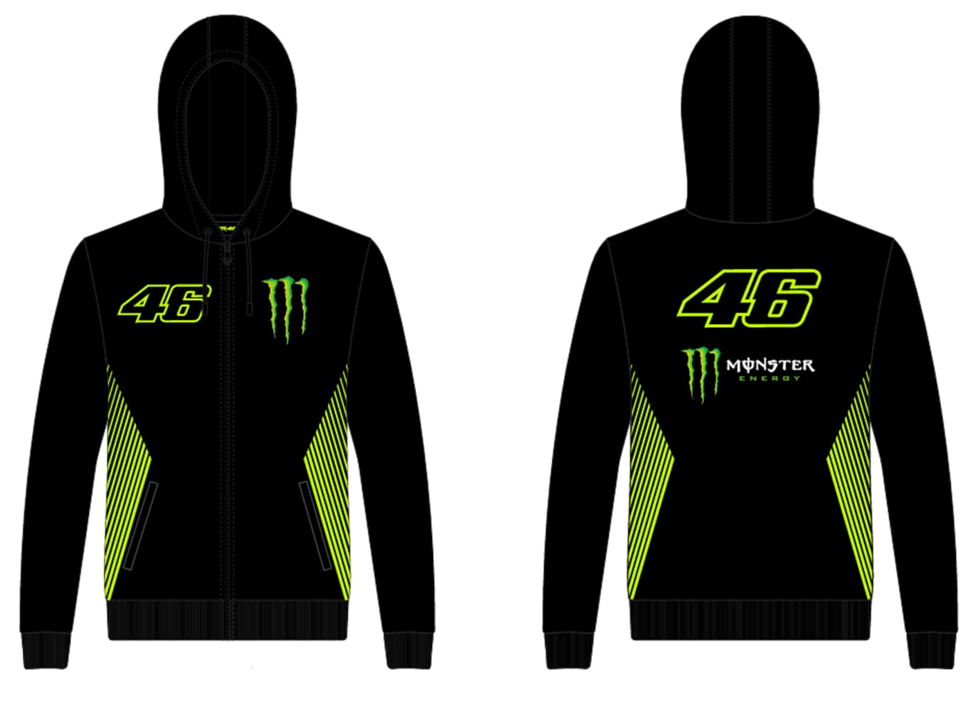 Sudadera Vr46 Monster Dual Fleece unisex de Valentino Rossi para entusiastas del motor 2