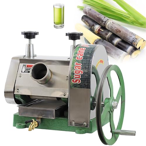 RENJJPBO Manual Sugar Cane Juicer, Commercial Sugar Cane Press Stainless Steel 3 Rollers 2.5