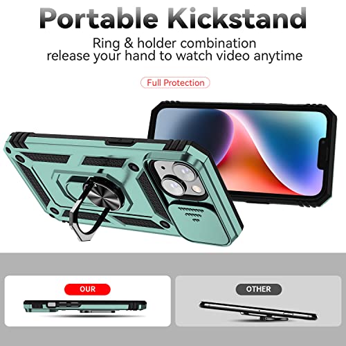 Hitaoyou Compatible with iPhone 14 Plus Case, iPhone 14 Plus Magnetic Case with Camera Cover & Kickstand Military Grade Shockproof Cover - image 9