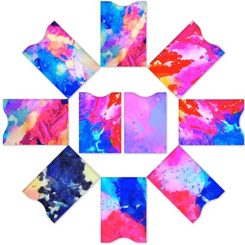 DEEZOMO RFID Blocking Sleeves (10 RFID Blocking Sleeves, 10 Unique Designs) Identity Theft Protection Travel Case Set (Splendid Printing