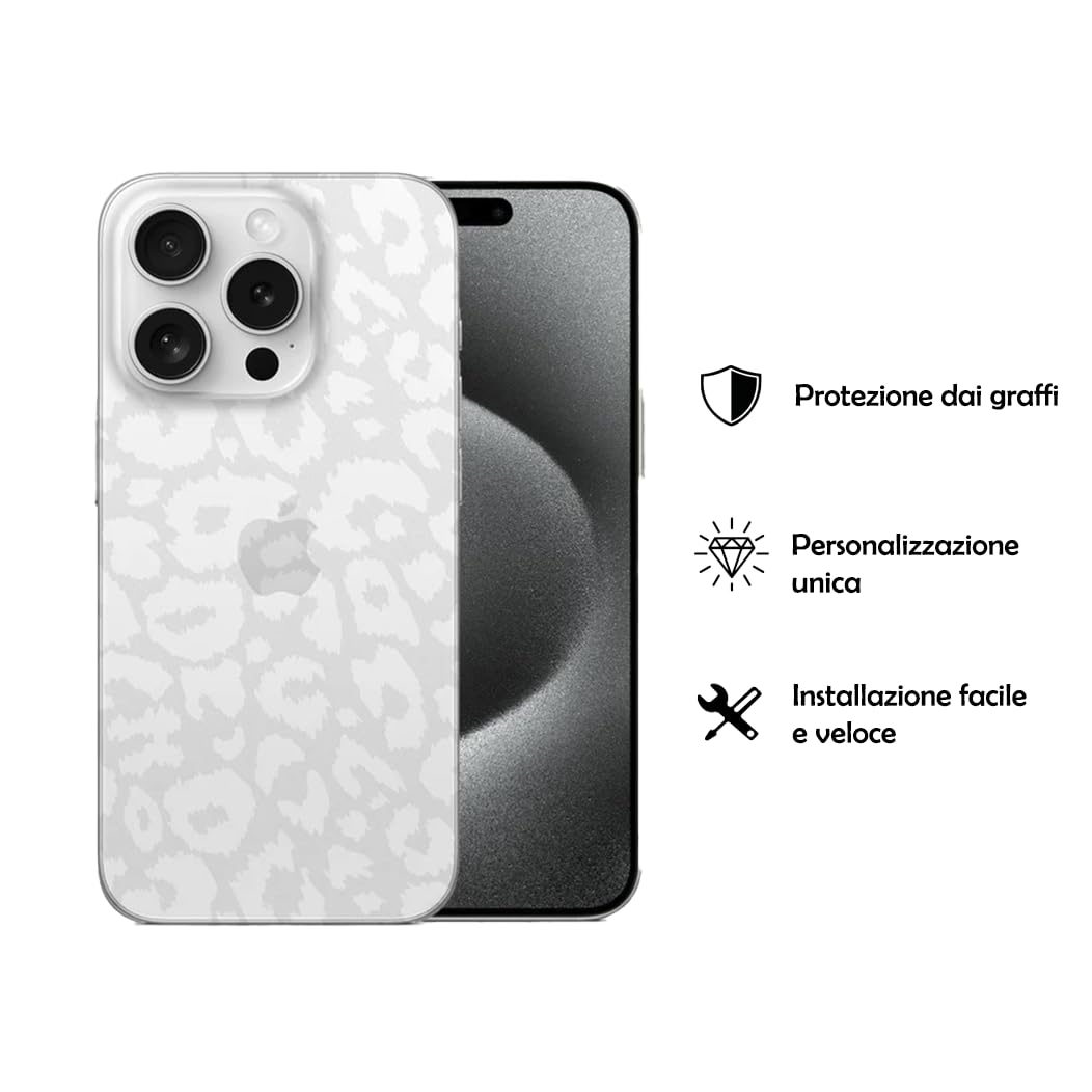 iTemizer Pellicola animalier Back Skin posteriore per iPhone 16 Pro Max. Vetro posteriore per iPhone. Anti graffio e facile da installare, dai al tuo smartphone un nuovo look. Trova il tuo modello!