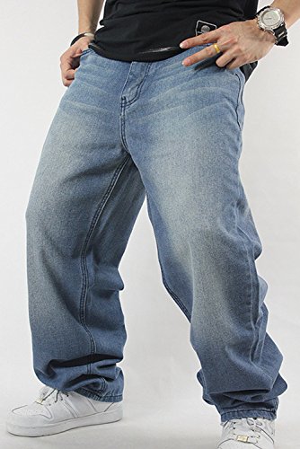 Qiboe Men's Baggy Jeans Denim Sweatpants Loose Pants-36 #TOP4
