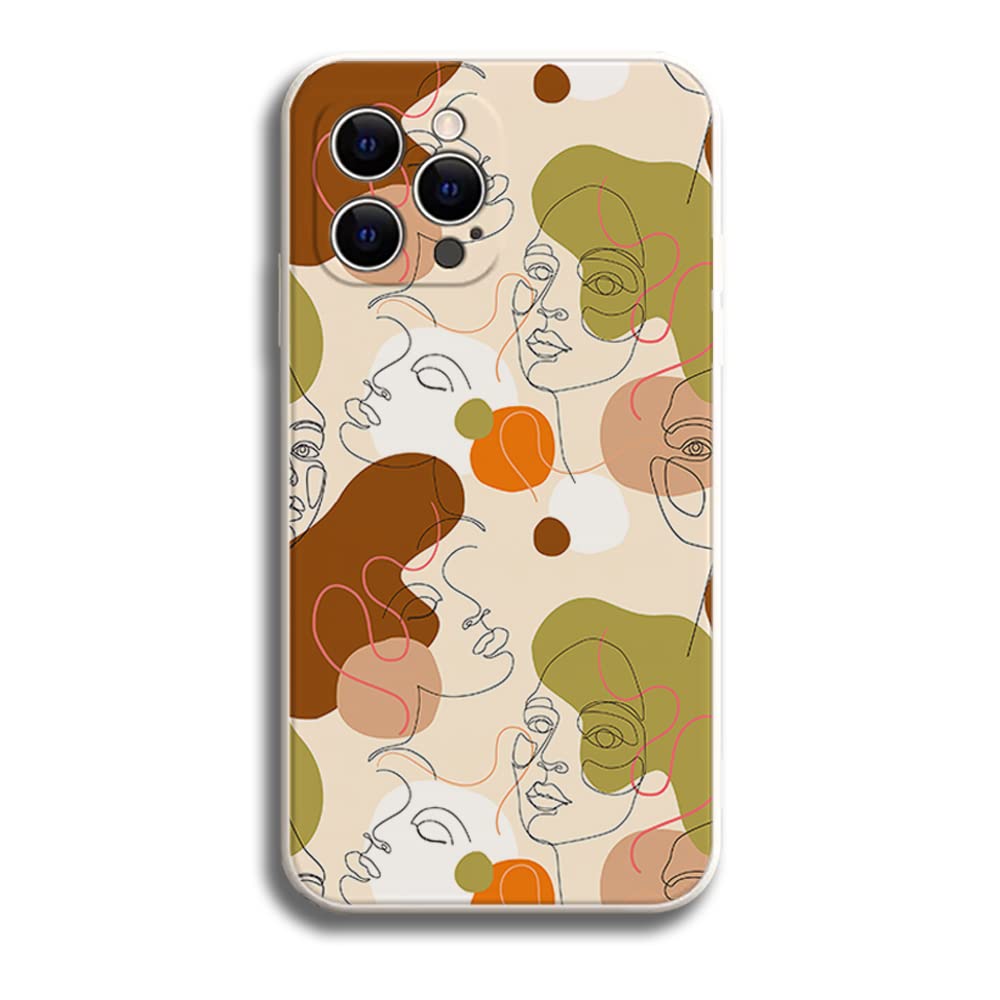 iPhone 14 Pro Case,Aesthetic Abstract Woman Portrait Design iPhone 14 Pro Cases for Women Girls,Soft Silicone Trendy Graphic Design [Camera Protection] Shockproof Case for Apple iPhone 14 Pro