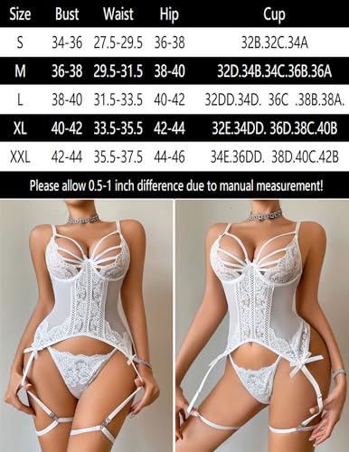 Avidlove Sexy Garter Lingerie for Women with Underwire Lace Strappy Teddy - image 7