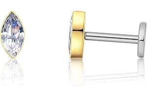 Stud Pop Earrings, Exquisite Flat Back Hypoallergenic Jewelry in Titanium