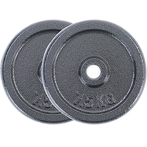 RAMROXX 15 kg Hantelscheiben Set 2x7,5 kg Gusseisen Hantel Gewicht...