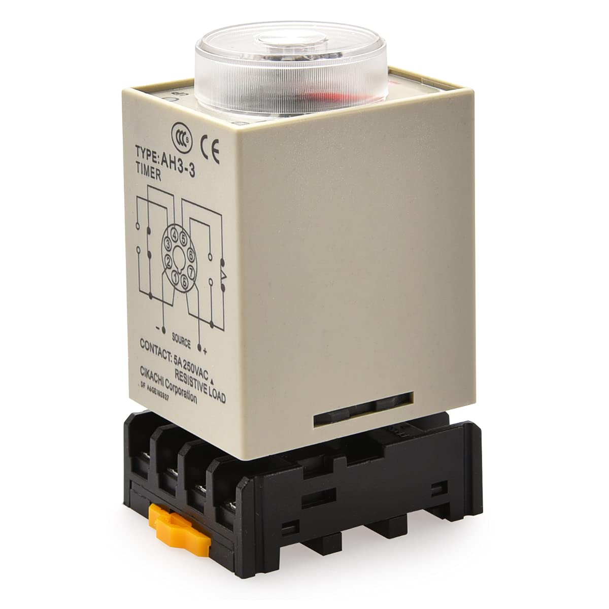 Baomain Time Relay AH3-3 DC 24V 60s 60 Seconds Timer Power ON Delay with Base Socket