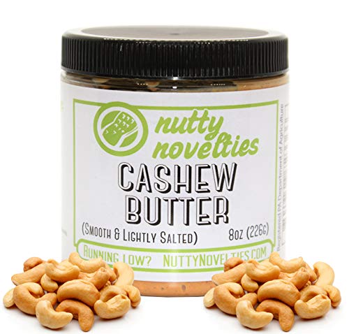 Nutty Novelties Cashew Butter - All-Natural Ingredients, Responsibly Sourced - No Added Sugar - No Cholesterol or Preservatives - Heart Healthy Fats - Lightly Salted, Vegan Nut Butter - 8 Ounces