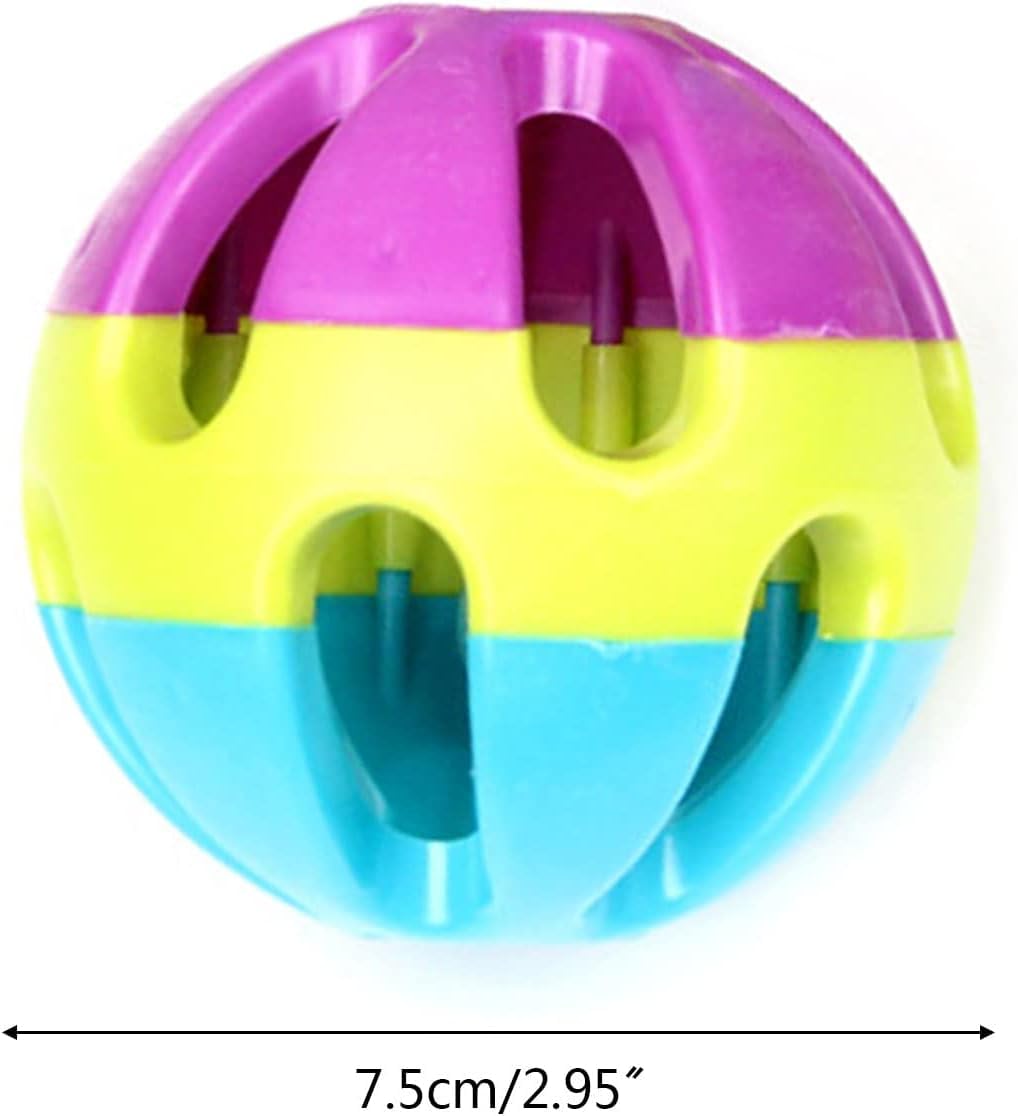 Jowxsx Multi-ColoredDog Toys for Medium to Large Breed Dogs Hollow Ball with Bell Inside Interactive Plastic for Relieving Boredom Automatic Ball Launchers