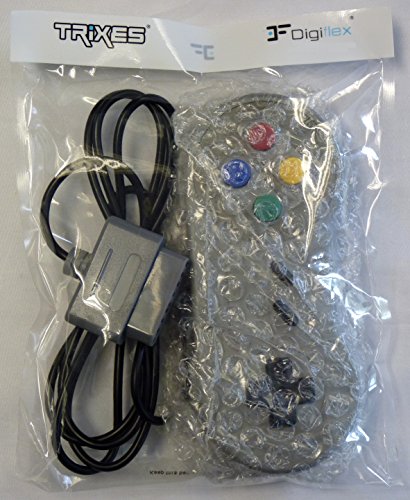 TRIXES Cojín de Juegos Retro Controlador de Reemplazo Compatible con SNES (Sistema de Entretenimiento Súper Nintendo)