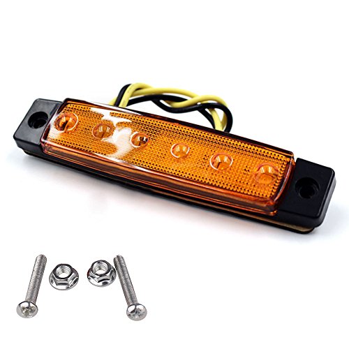LED intermitente lateral markierungs Leuchten para remolque camión caravana Caravana Front Camiones Barco Tractor Caravana, 6 LED, 12 V (Amarillo)
