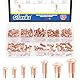 Glarks 170pcs Solid Nieten Knulled Shanks Set, M2 M2.5 M3 M4 Halbrunder Kopf Rot Kupfer Solid Nieten Sortiment Kit mit Aufbewahrungsbox Home Outdoor Hardware Tool