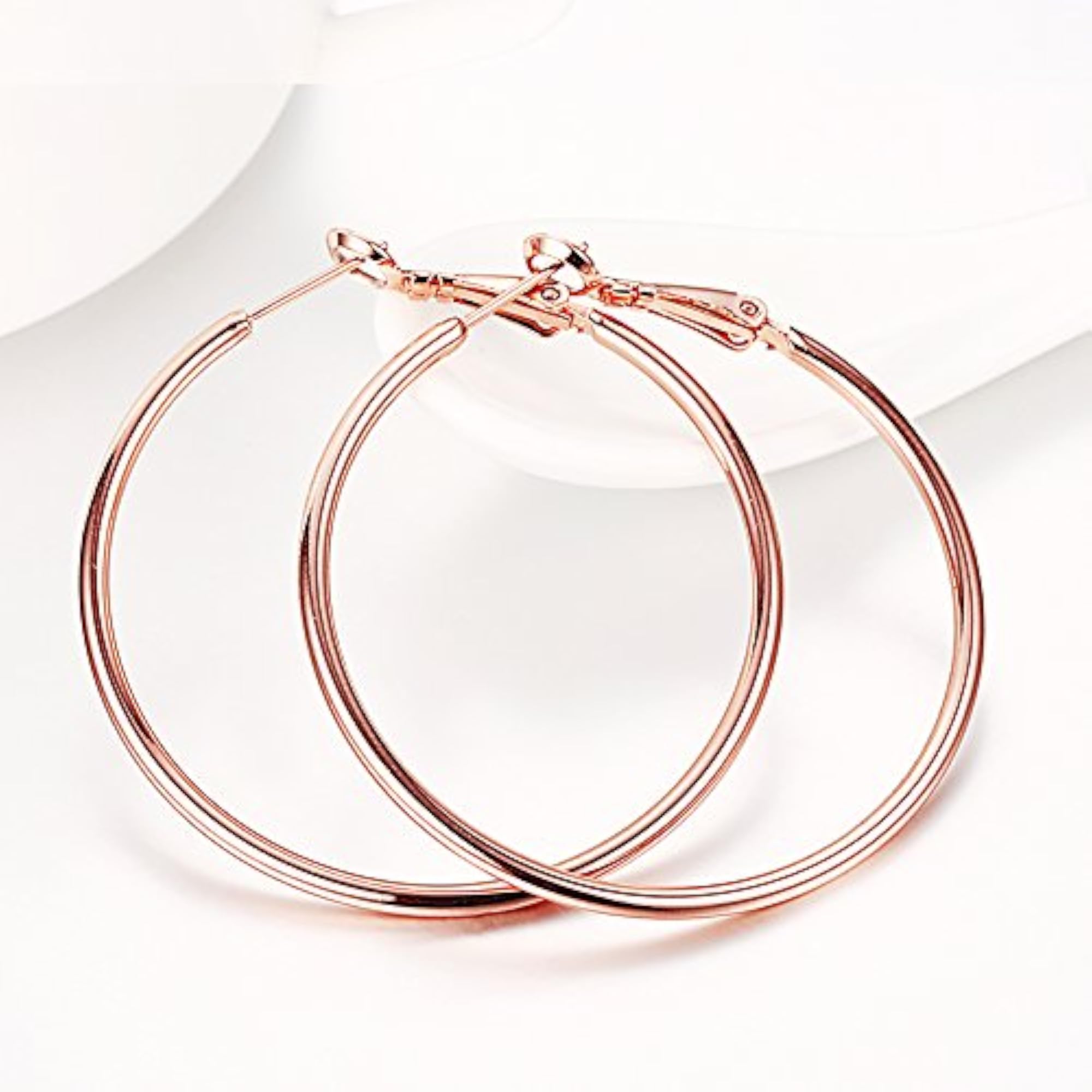 Women's 18K Gold Plated Rounded Hoop Earrings