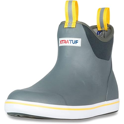 Xtratuf mens Fishing Rain Watertight Anglers Rubber Chevron Pull Tabs Ankle Deck Boots