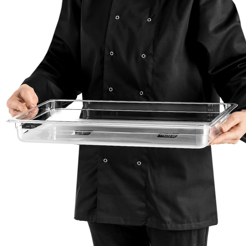 Polycarbonat Behälter | GN 1/1 | 53x32.5x0 cm | Gastronormbehälter | für Chafing Dish, Bain Marie, Saladette, 6,5cm, (FG06716)