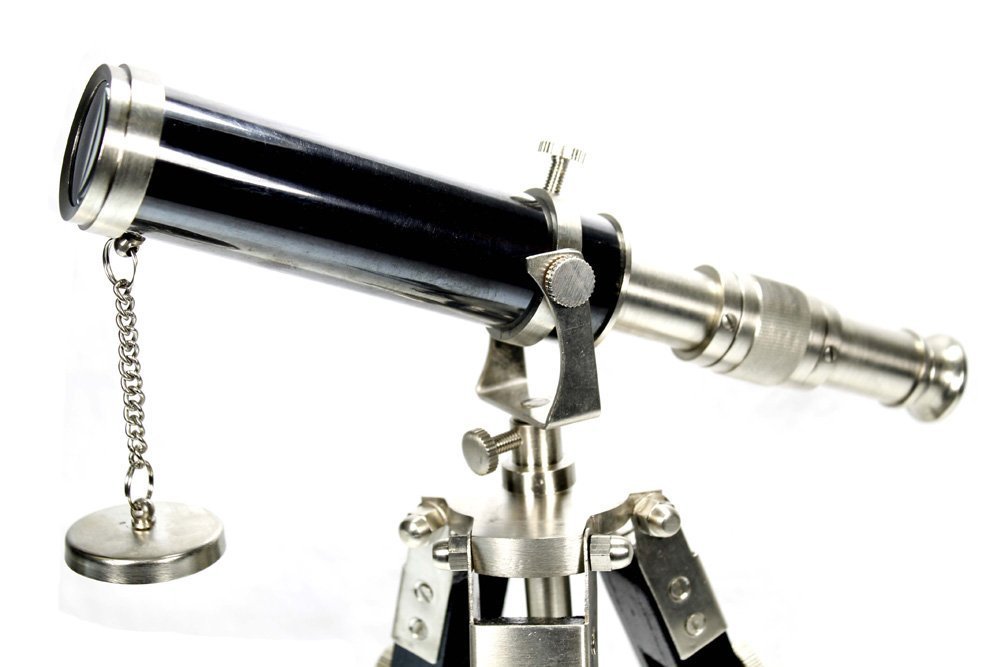 Desktop Telescope with Tripod - Silver Desk Nautical Decor Rustic Vintage Home Decor Gifts
