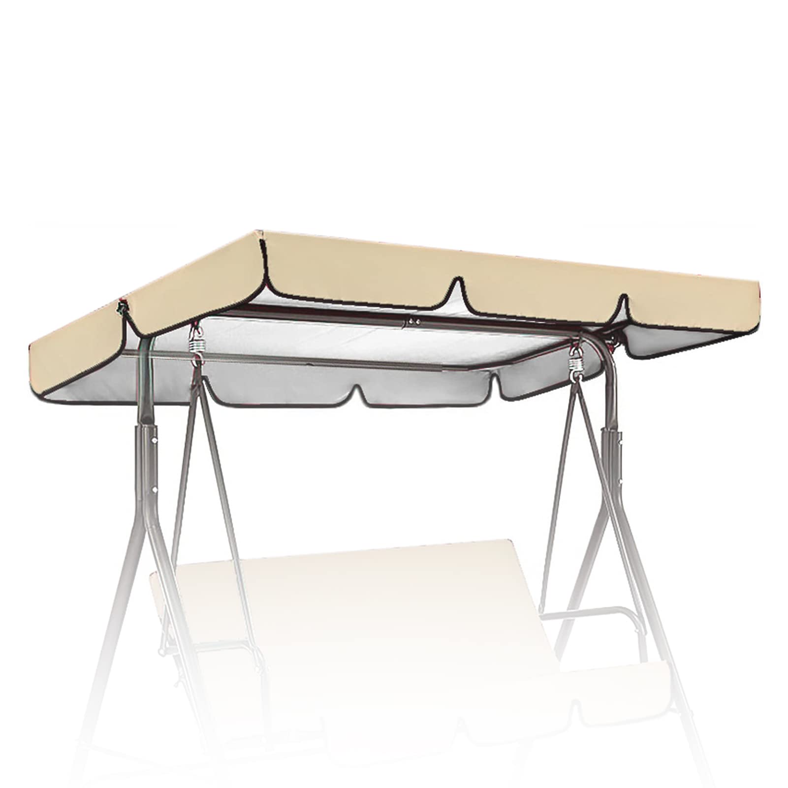 Bagasi Beige Replacement Canopy For Swing Seat, Swing Chair Canopy Replacement, 2 & 3 Seater Hammock Cover With 4 Reinforced Corner Pockets, Waterproof Sun Shade,,190 * 132 * 15Cm