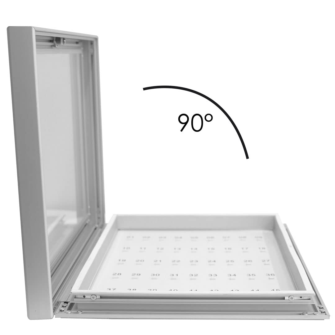 Danieli - Bacheca Portachiavi da Parete in Acciaio Laccato con Ganci Chiavi Numerati da 45, 90, 120, 150, 180 posti. Cornice in Alluminio, Anta a Libro, Chiavi Incluse (90 posti)