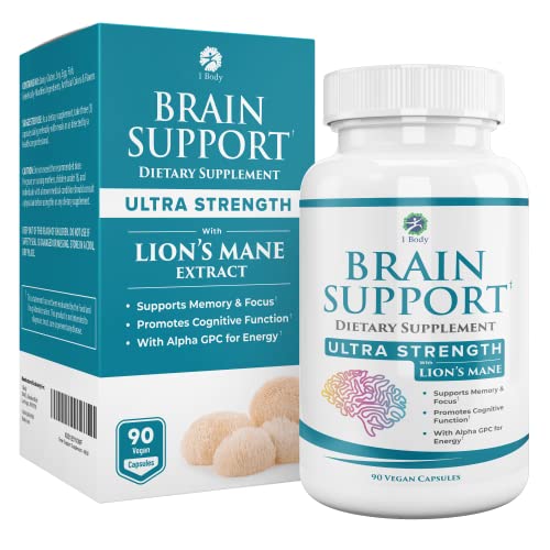 1 Body Brain Support Focus Supplement Pills - Support Healthy Brain Function With Nootropics, Improve Memory And Boost Focus - Alpha Gpc, Lions Mane Extract, Bacopa Monnieri #TOP4