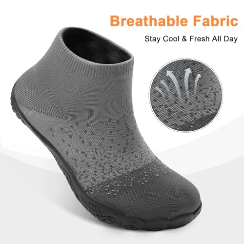 Image of Barefoot Socks Shoes for Women Men | Wide Toe Box, Zero Drop Feel, Slip-On Sock Fit, Durable Rubber Sole, Removable Insole, for Gym, Beach, Travel, Outdoors