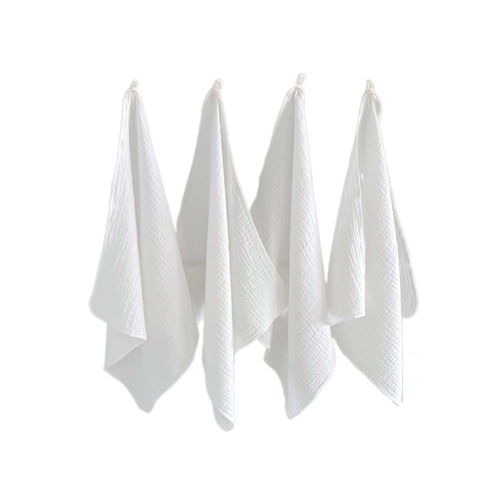 sodeber Infants Cotton Gauzes Face Towel, 4Pcs / 3Pcs Drooling Bib Saliva for Bathing and Feeding Easy Carry for Newborns Square for Baby