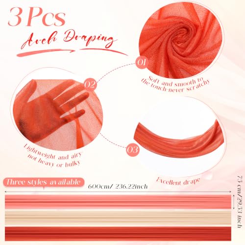 Image of Orange Peach Beige Wedding Arch Draping Fabric