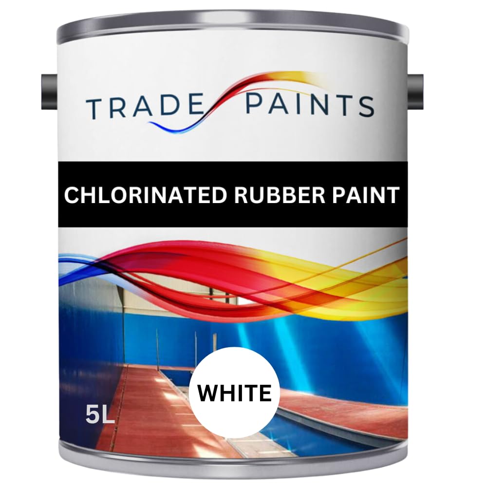 Chlorinated Rubber Paint For Concrete Stone Brick - Excellent Durable Waterproofing & Chemical Resistant (White, 5 Litre)