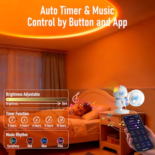 XEBKOR Astronaut Sunset Lamp Projector – 720° Rotating RGB with App & Music Sync — view 3